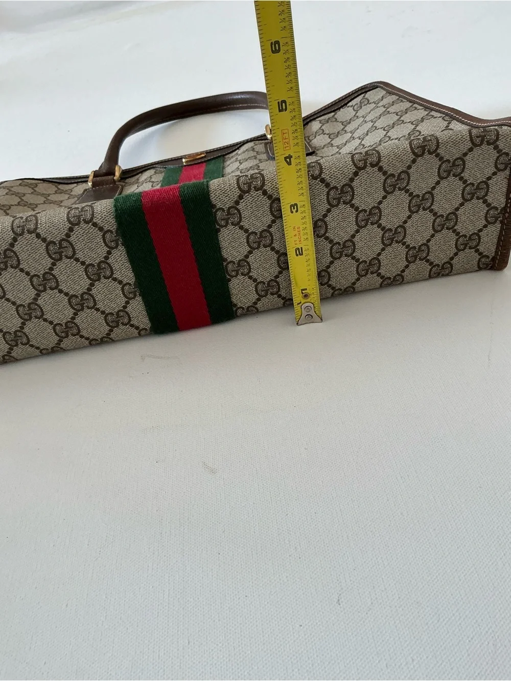 Vintage Gucci GG Supreme Web Stripe Briefcase Business Bag